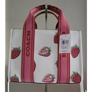 NWT Coach Smith Tote 24 Bag Strawberry Print Crossbody Top Handle CAR80